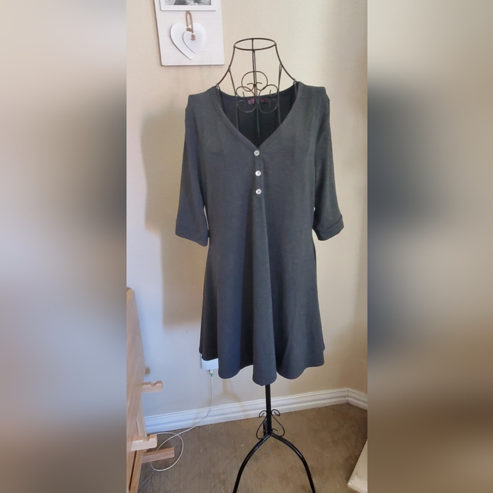 Stella Rose Midsleeved XL Gray Tunic
